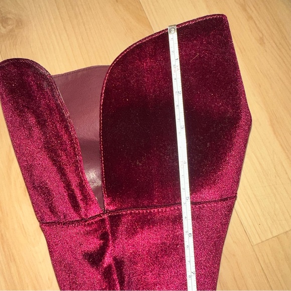 Shoe Dazzle Over-the-Knee / Thigh High Platform Velvet-Like Boots, Size 7 - Picture 5 of 10